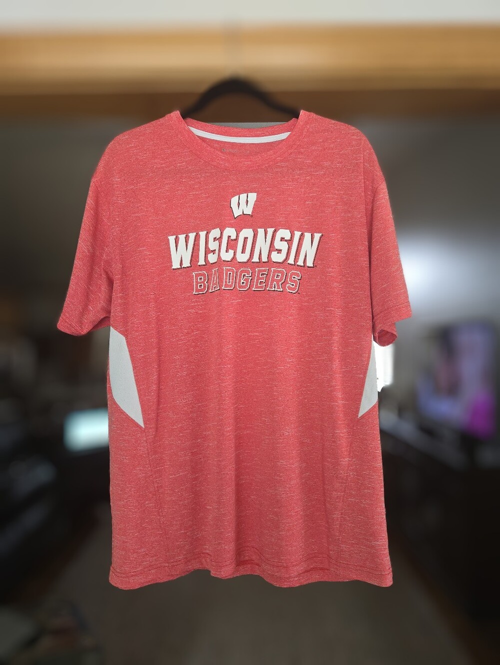 Men'a Wisconsin Badgers Red Graphic Tee Dryfit Size XL
